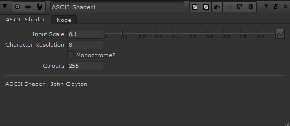 ASCII Shader Panel