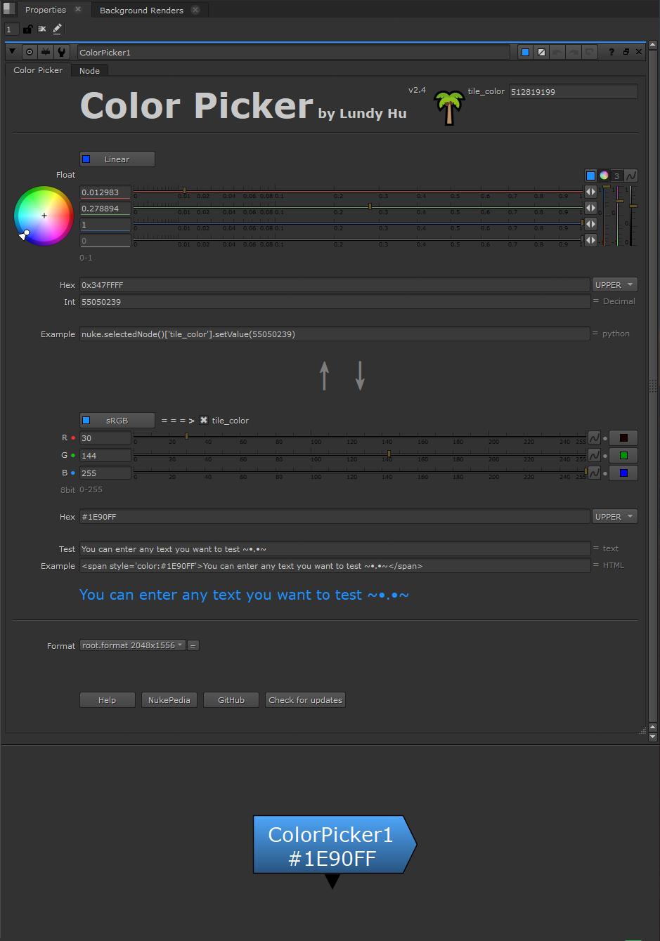 ColorPicker panel