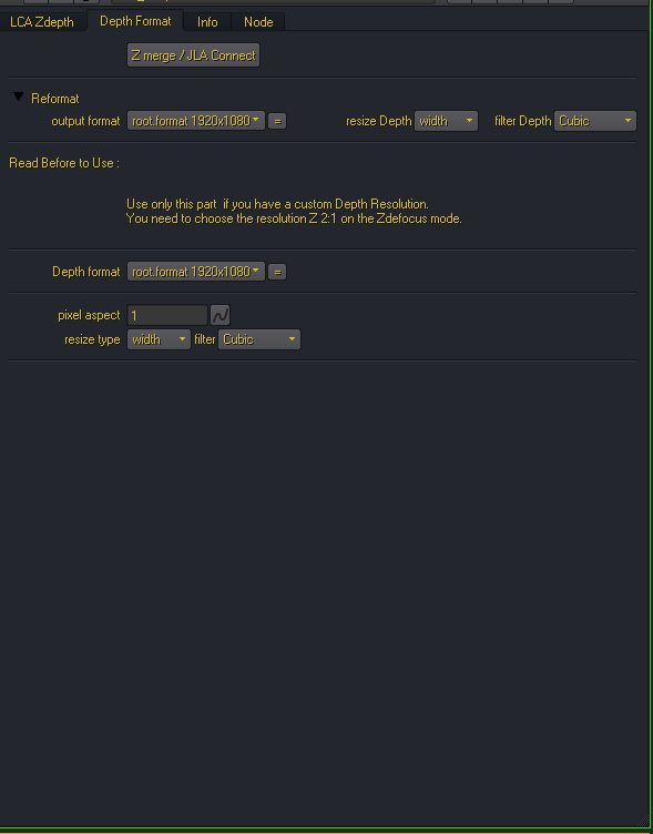 depth format