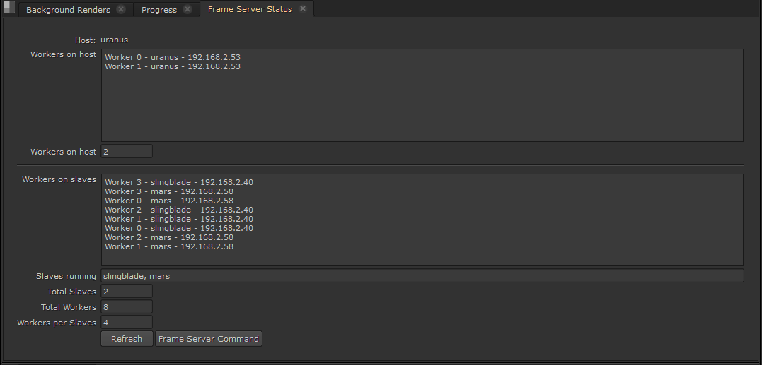 What frame server panel looks like