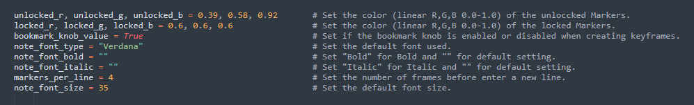 MarkersDefaults