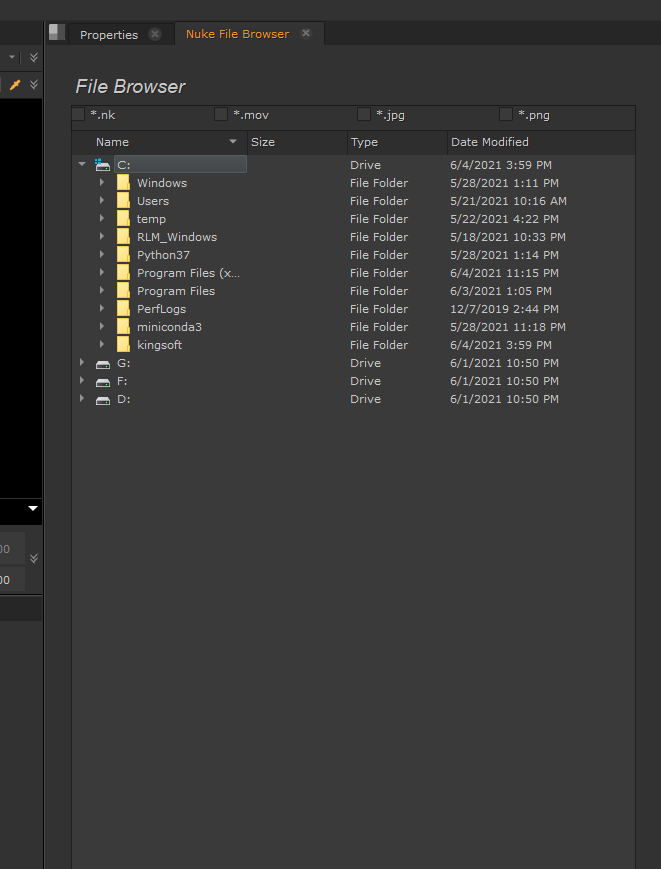 Nuke File Browser