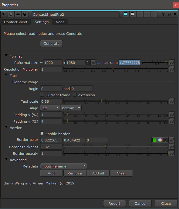 ContactSheetPro Panel
