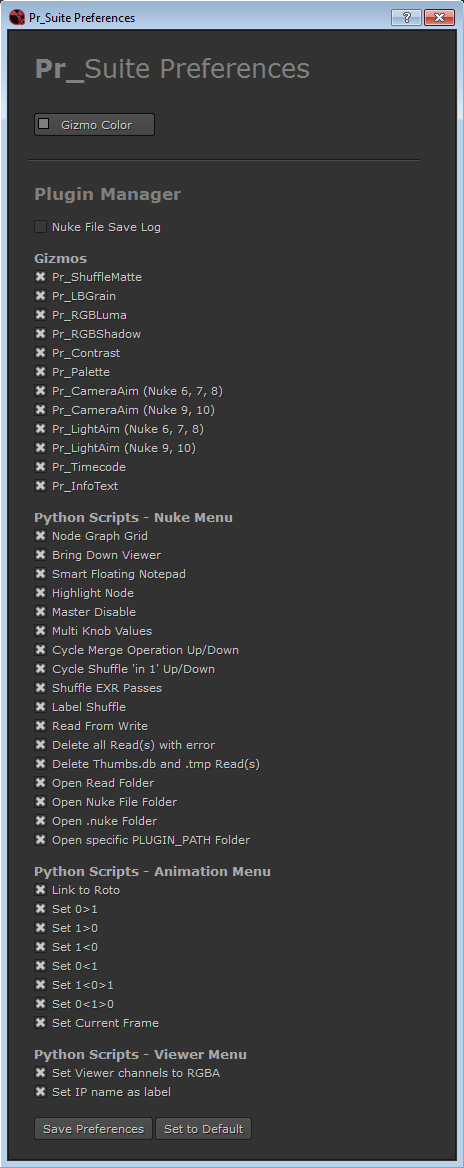 pr suite preferences