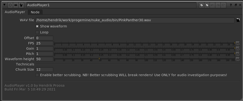 AudioPlayer v1.0 knobs