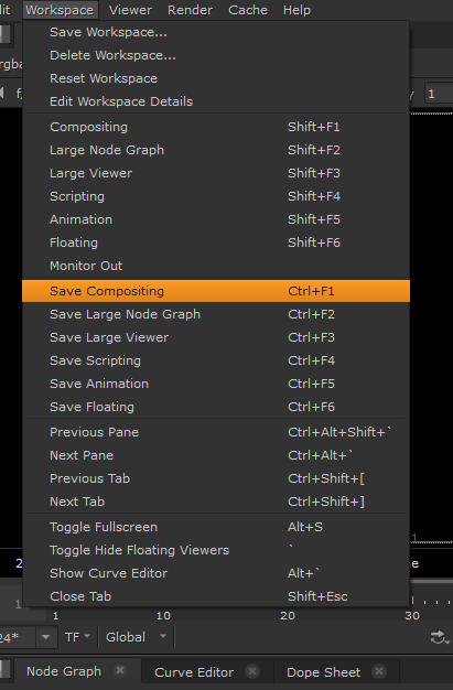 Nuke Reminder workspace setup
