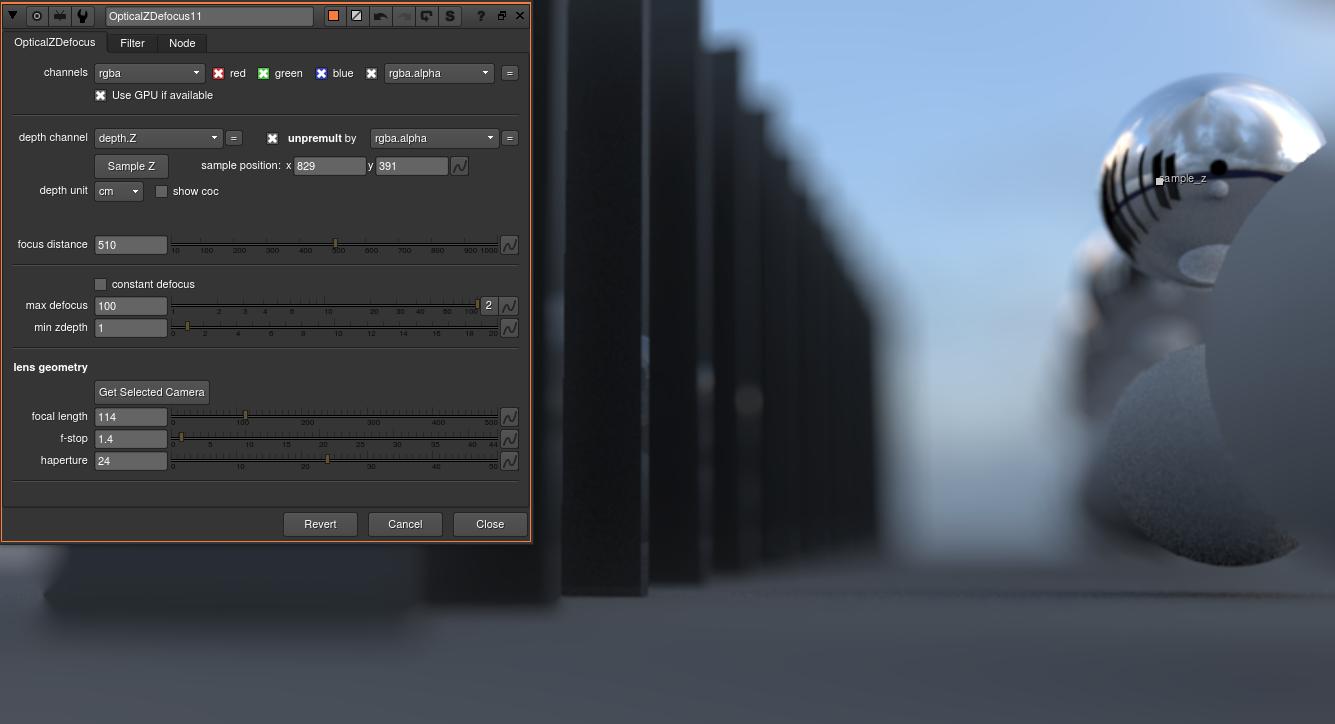 OpticalZDefocus screenshot