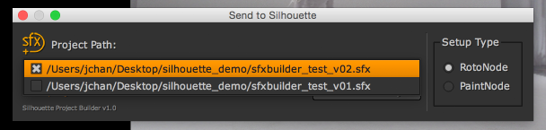 sfx proj build select