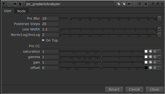 jm gradientAnalyzer UI
